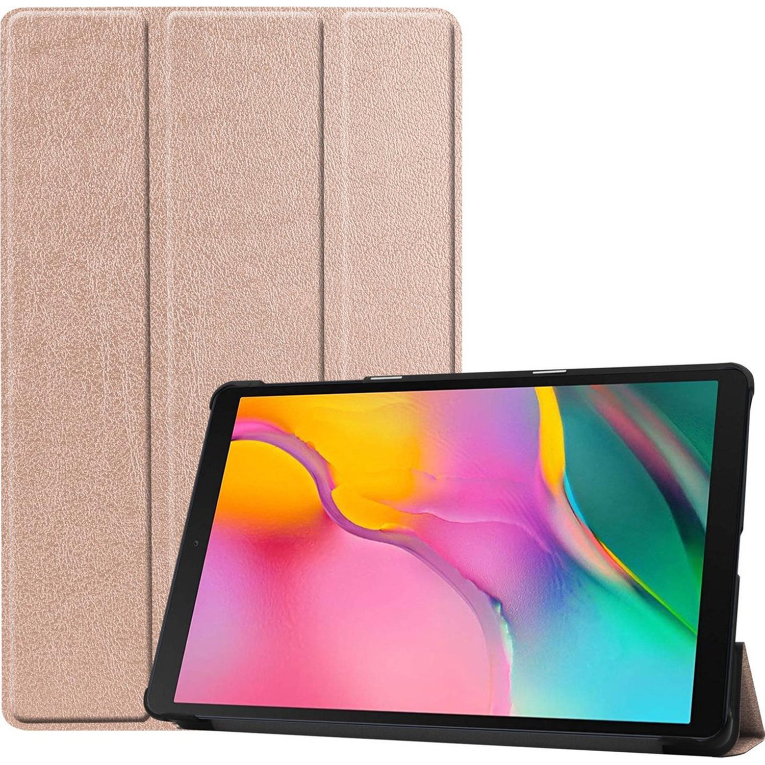 imoshion Trifold Bookcase Samsung Galaxy Tab A 10.1 (2019) tablethoes - RosÃ© Goud