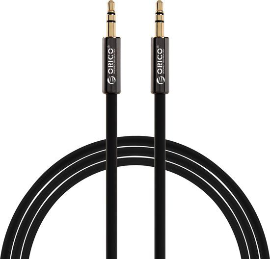 Orico 3.5mm male naar male AUX kabel - Goud vergulde connectoren - Lengte: 1 meter - Zwart