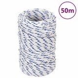 vidaXL - Boot - touw - 2 mm - 50 m - polypropyleen - wit