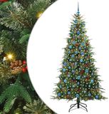 vidaXL Kunstmatige Hinged Kerstboom met 300 LED Groen 210 cm PE en PVC