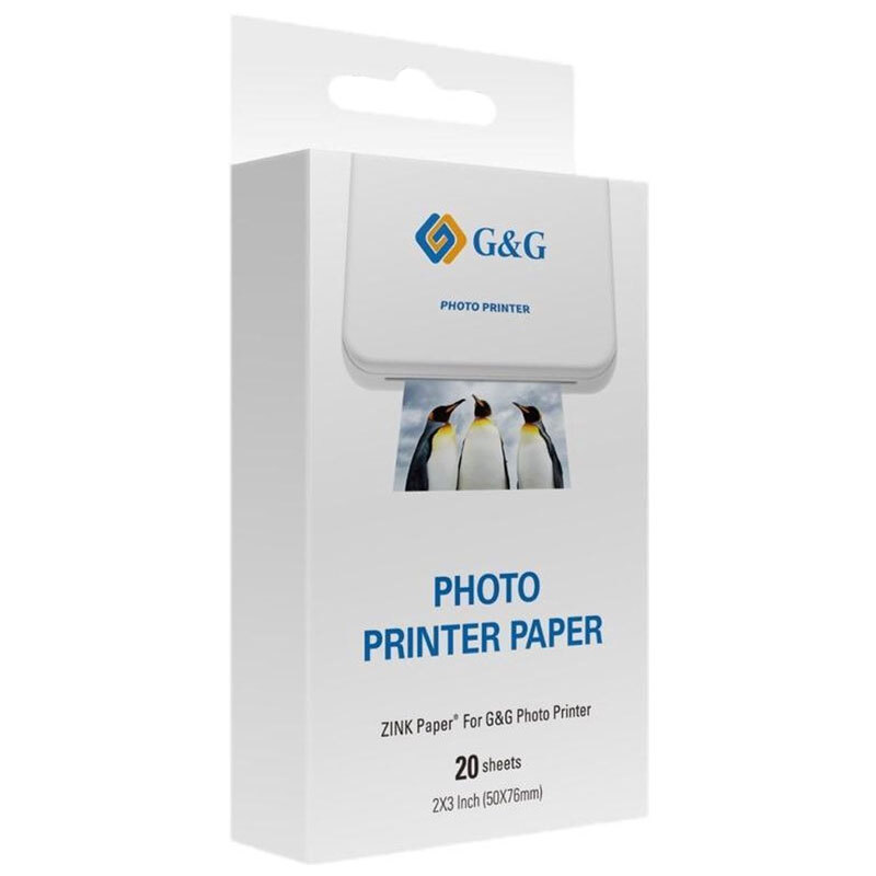 - [alternatief voor] GG 50x76mm zink fotopapier 20 vellen (zelfklevend)