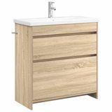 vidaXL Badkamermeubelset Sonoma Eiken 81 x 40 x 84,5 cm Bewerkt hout