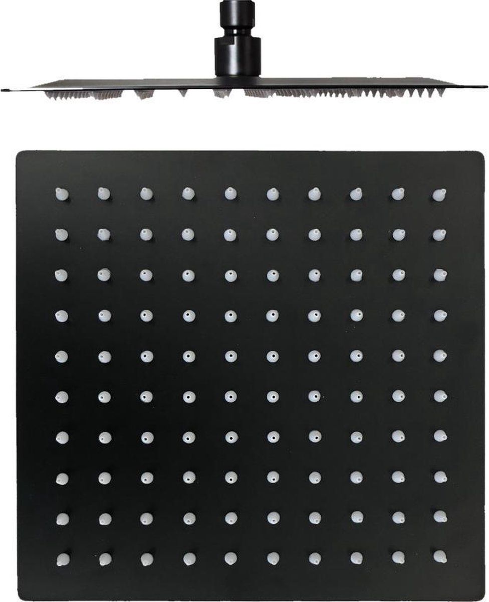 Douchebakkenopmaat.nl Hoofddouche Slim 40x40cm mat zwart - Zwart