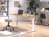 ROBERT Bureau à hauteur réglable électriquement 140 cm chêne navarra/blanc