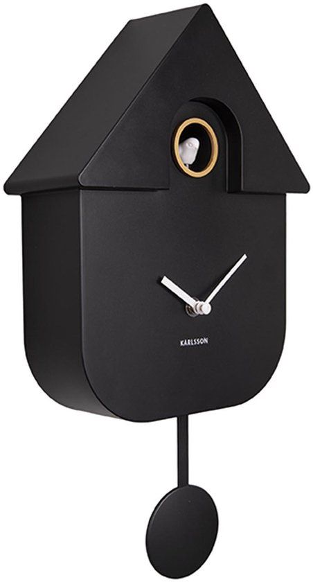 Karlsson Modern Cuckoo Wandklok - Zwart - 30 cm