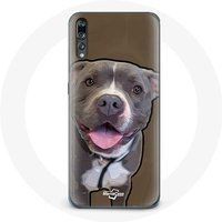 Maniacase Hoesje voor Samsung Galaxy P20 Pro Hond Pitbull Witgrijs