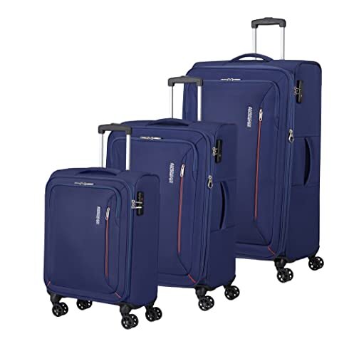 American Tourister Hyperspeed - kofferset 3-delig, blauw (Combat Navy), blauw (Combat Navy)., Eén maat, Bagagesets