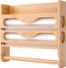 Merkloos Relaxdays Wandrollenhouder 3-in-1 voor keukenrol, alu folie en vershoudfolie, bamboe, 27x35x7 cm, naturel