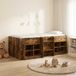 vidaXL Loft Bed Frame met Kast 3 st Gerookt eiken Bewerkt hout