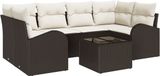 vidaXL Tuinbank Set 7-delig Bruin Poly Rattan