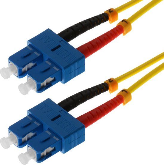 Helos 7.5m OS2 SC/SC Glasvezel kabel 7,5 m Geel