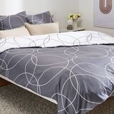 Douceur Elton Beddengoedset - Tweepersoons, 140x200 cm, Katoen, Grijs