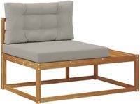 vidaXL Buitenhoekbank met kussen Naturel 115 x 83 x 73 cm