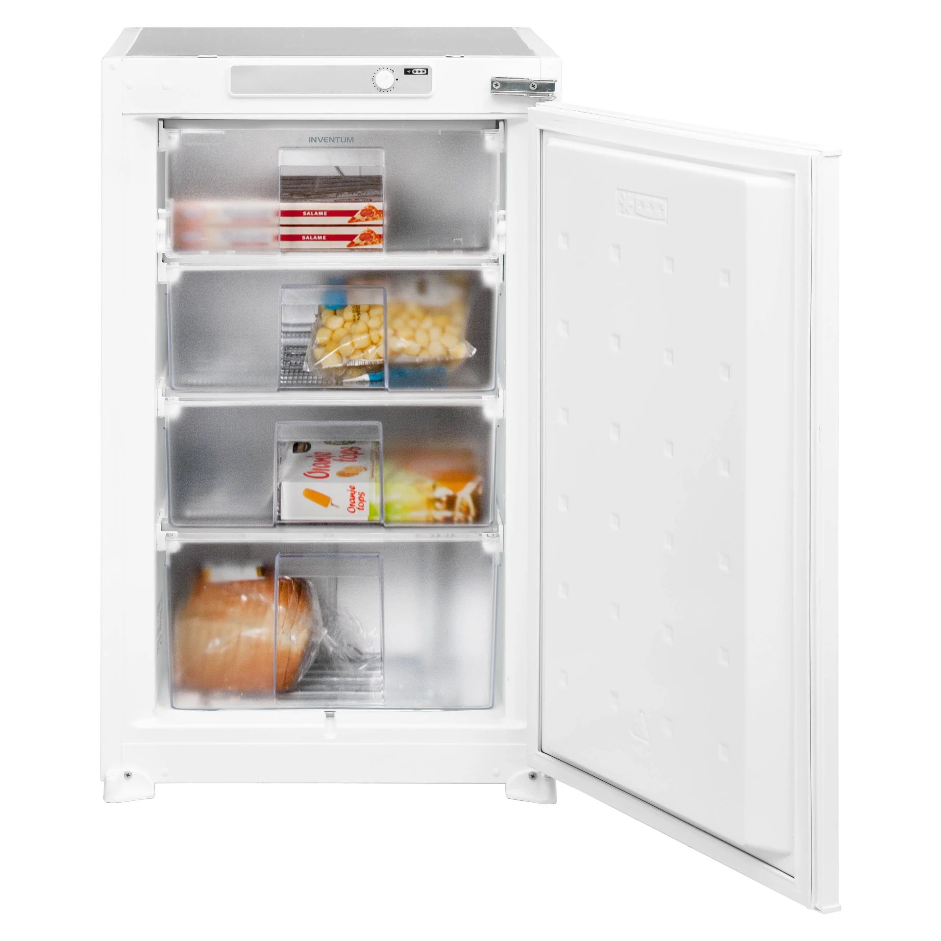 Inventum IVR0882S - Inbouw vriezer - 88 cm - 94 liter - 4 lades - Sleepdeur - Wit
