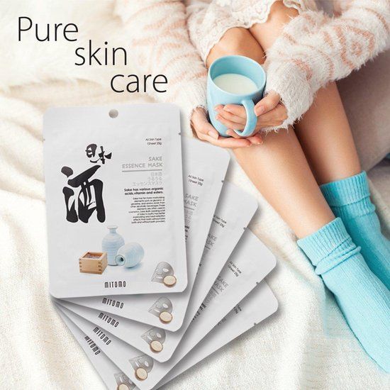 Mitomo Sake Face Mask - 4 Pack - Japanese Rice Wine - Skincare