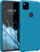 kwmobile hoesje geschikt voor Google Pixel 4a - Hoesje met siliconen coating - Smartphone case in Caribisch blauw