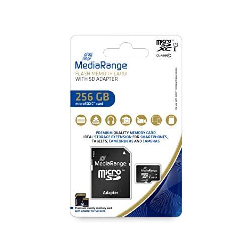 MediaRange microSDXC™ geheugenkaart, UHS-1 | klasse 10, met SD-kaartadapter, 256 GB