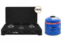 B-Camping Poêle de camping - 3 brûleurs - incl. recharge de gaz butane - 500 gram - vie en plein air