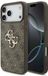 Guess Coque arrière - iPhone 17 Pro Max - Marron - Grand logo en métal - Bord en TPU - Bords surélevés