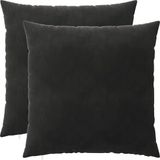 vidaXL - Taie d'oreiller - 2 pièces - HEERLEN - Noir - 80 x 80 cm - Coton satiné