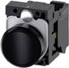 Siemens 3SU11000AB103BA0 Druktoets Kunststof frontring, Rond Knop Zwart