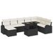 vidaXL Tuinbank - Set - 9 - st - Zwart - Poly - rattan