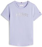 Tommy Hilfiger Tommy Foil Tee Ss Kinderen T-shirt Korte mouw Ronde hals Katoen Polyester Grijs Logo Regular Fit
