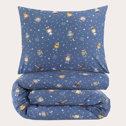 NOUS Kids katoenen dekbedovertrek 1-persoons (140x200 cm) Blauw All over print