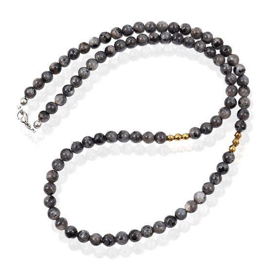 Memphis Accessoires Heren Ketting van Labradorite Kralen - Natuursteen - 6mm -50cm