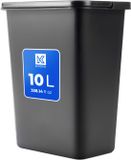 KADAX Afvalemmer voor afvalscheiding, 10 liter, kunststof, zwart