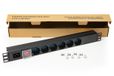Link LK10062C - Meervoudige contactdoos 19" Rack 6 Universele contactdozen met afneembare netsnoer C14 mannelijk - omkeerbare voedingen 180°