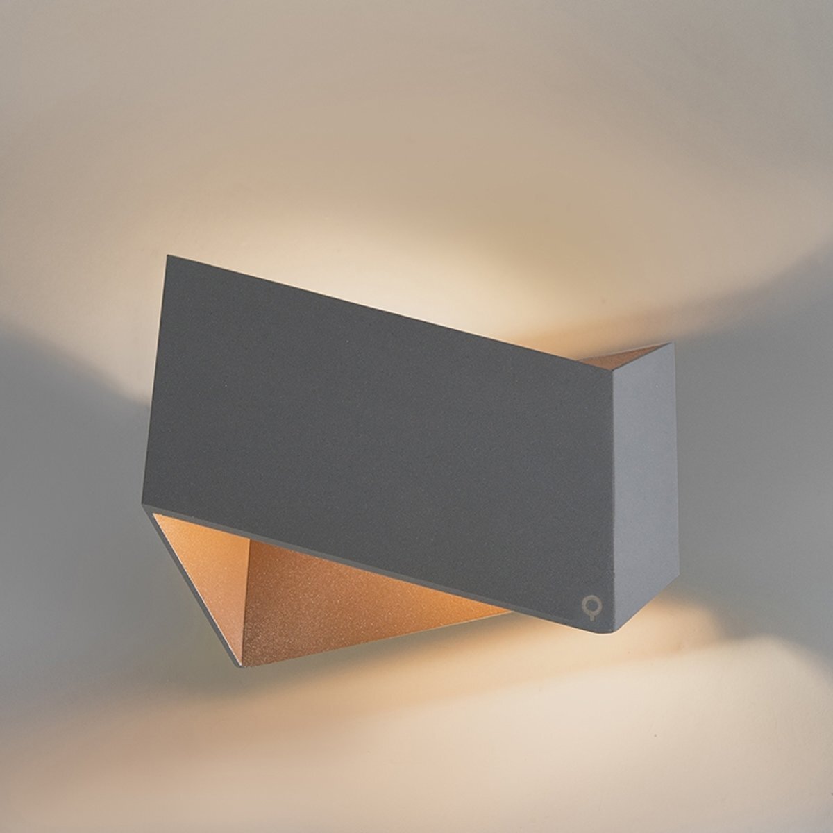 QAZQA WL Fold Wandlamp 1 lichts D 92 mm grijs