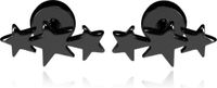 Mendes Triple Star Stud oorbellen Titanium-Zwart