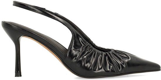Sacha - Dames - Zwarte slingback pumps met rimpel effect - Maat 37