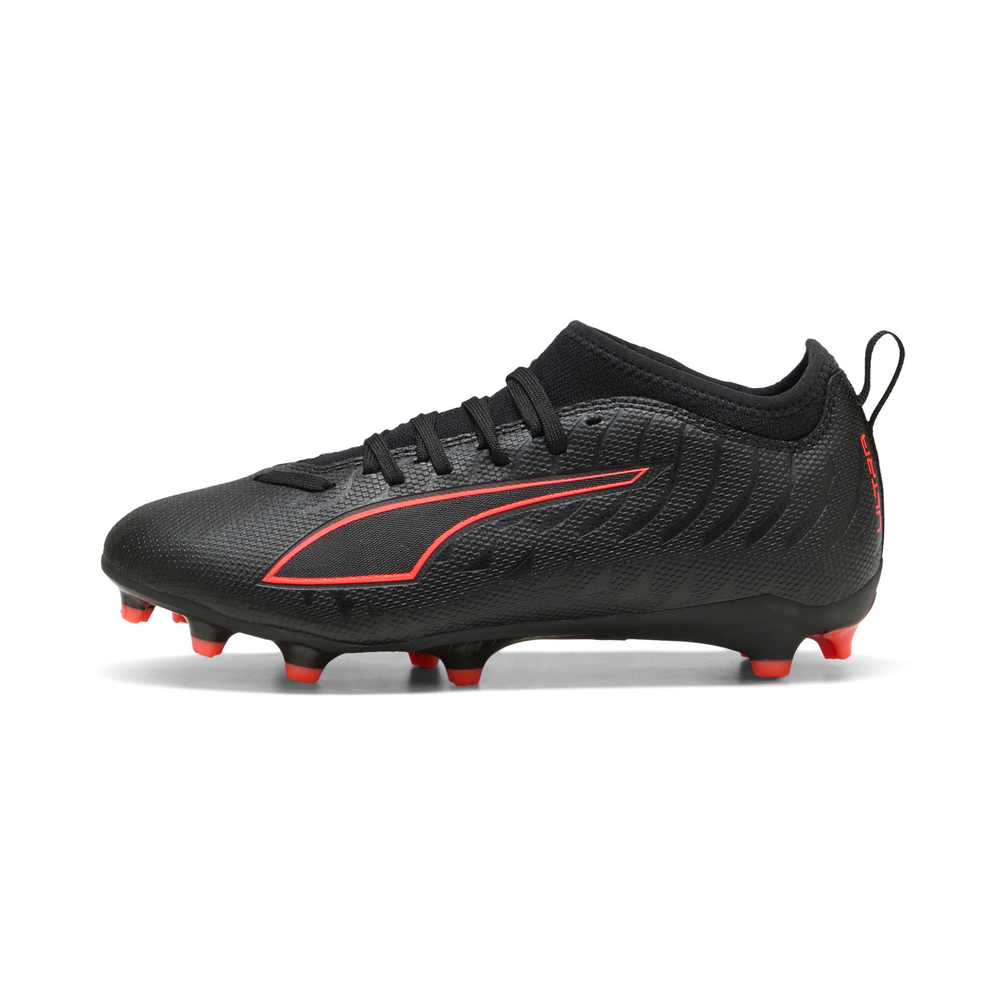 PUMA Ultra 6 Match Fg/AG Jr, voetbalschoenen voor kinderen, uniseks en jongens, zwart-rood, 36 EU