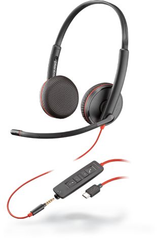 Plantronics Blackwire 3225 Headset - USB-C - Zwart