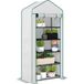 Serre de jardin 5 étagères avec porte enroulable bâche PE renforcée durable 90 x 49 x 193 cm