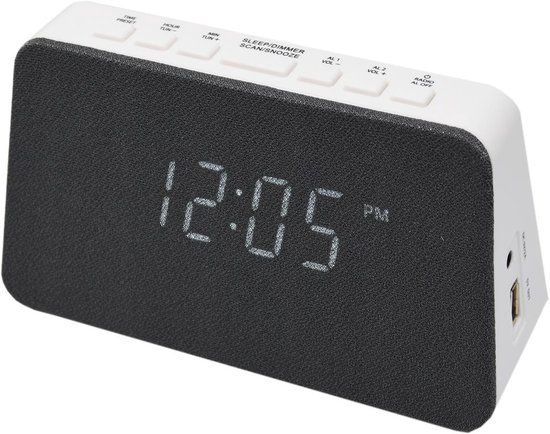 AIC WM3020i Wekkerradio met draadloze telefoonoplader - Wit