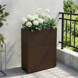VidaXL Hoge plantenbak bruin 55 x 22 x 70 cm poly rattan