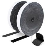 SUTOUG Klittenband met zelfklevend, 20 mm x 8 m, duurzame haakband en lusband, extra sterke dubbelzijdige klittenbandsluiting, voor binnen en buiten, zwart