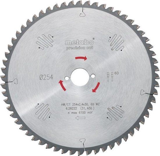 Metabo Cirkelzaagblad Precision Cut HW/CT Ø 254 mm, 40T WZ 20°