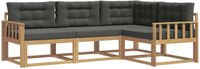 vidaXL - Buiten - bank - set - 3 - st - Wit - en - antracietkleurig - Polyester