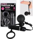 Nanma Dark Stallions 9 cm siliconen butt plug met cockring en 10 functies, zwart