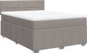 vidaXL Boxspring met matras, stof, taupe, 160x200 cm