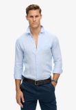Superdry Linnen Studios chemise en coton biologique - Homme - Chemises à manches longues - Rayé bleu - Taille S