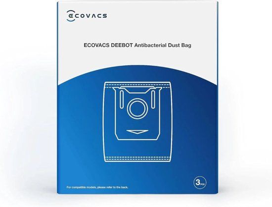 Ecovacs Antibacteriële Stofzuigerzakken voor Deebot X2 Omni, X5 Omni, T30 Omni en T30 Pro Omni - 3 liter - 3 zakken