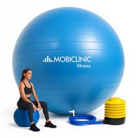 Mobiclinic Fitnessbal, Pilates bal, Inclusief pomp, Anti-slip, Anti burst, Swiss ball, Yoga bal, Gym bal, Zwangerschapsbal, Goede houding bij het thuiswerken, Model PY-01, 65 cm