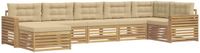 vidaXL Buiten bankenset 7 st Wit en Beige