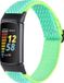 By Qubix - Compatible Fitbit Charge 5 Elastische Solo Loop Nylon Bandje - Mint Groen