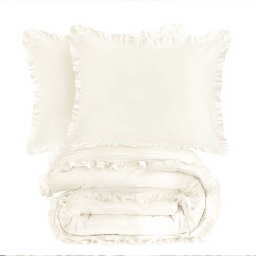 NOUS Living katoenen ruffle dekbedovertrek 2-persoons (200x200 cm)